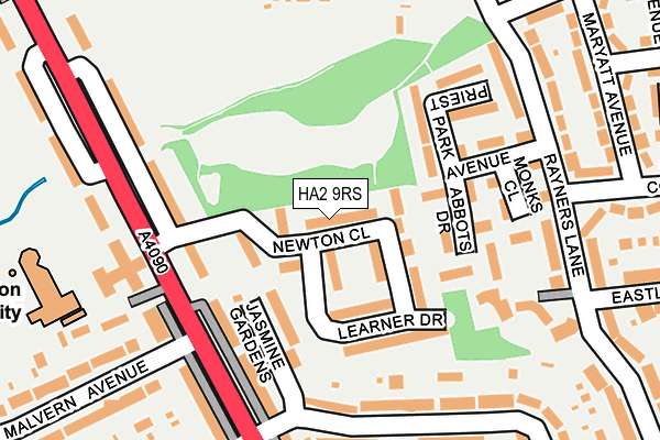 HA2 9RS map - OS OpenMap – Local (Ordnance Survey)