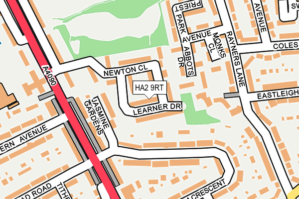 HA2 9RT map - OS OpenMap – Local (Ordnance Survey)