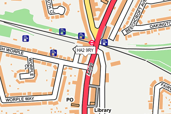 HA2 9RY map - OS OpenMap – Local (Ordnance Survey)
