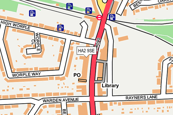 HA2 9SE map - OS OpenMap – Local (Ordnance Survey)