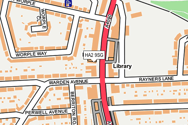 HA2 9SG map - OS OpenMap – Local (Ordnance Survey)