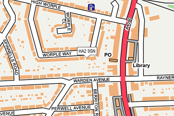 HA2 9SN map - OS OpenMap – Local (Ordnance Survey)