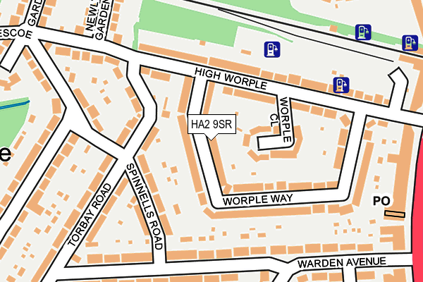 HA2 9SR map - OS OpenMap – Local (Ordnance Survey)