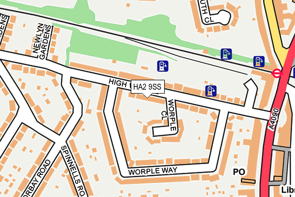 HA2 9SS map - OS OpenMap – Local (Ordnance Survey)