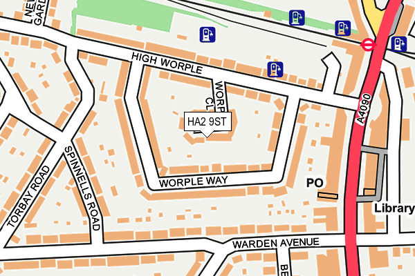 HA2 9ST map - OS OpenMap – Local (Ordnance Survey)