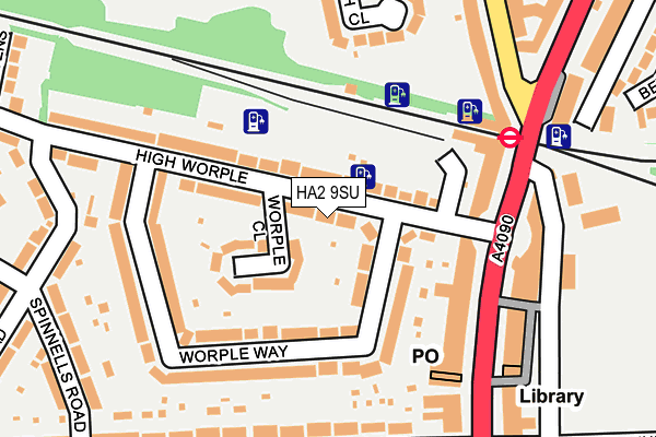 HA2 9SU map - OS OpenMap – Local (Ordnance Survey)