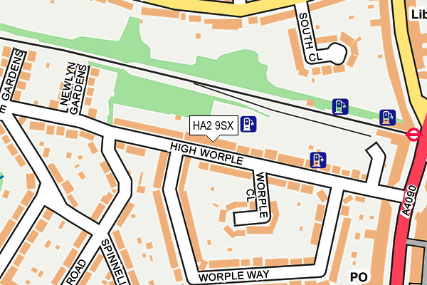 HA2 9SX map - OS OpenMap – Local (Ordnance Survey)