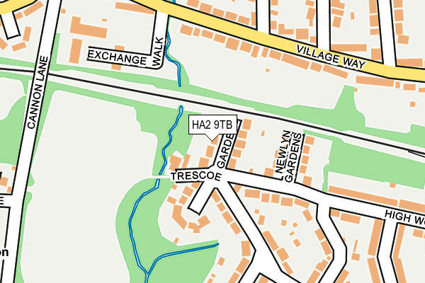 HA2 9TB map - OS OpenMap – Local (Ordnance Survey)
