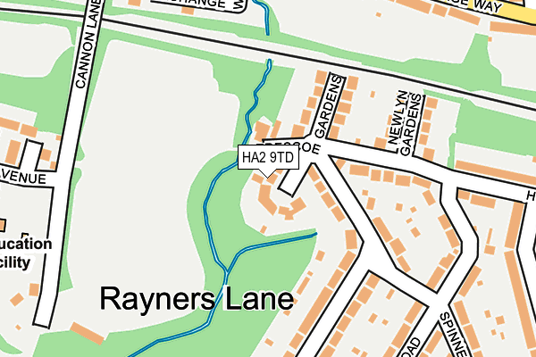 HA2 9TD map - OS OpenMap – Local (Ordnance Survey)