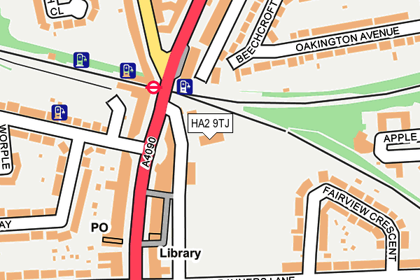 HA2 9TJ map - OS OpenMap – Local (Ordnance Survey)