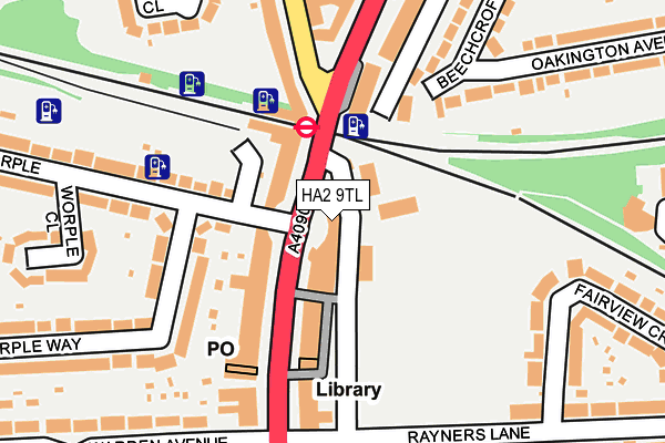 HA2 9TL map - OS OpenMap – Local (Ordnance Survey)