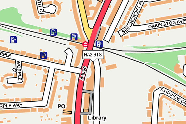 HA2 9TS map - OS OpenMap – Local (Ordnance Survey)
