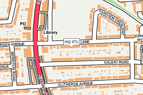 HA2 9TU map - OS OpenMap – Local (Ordnance Survey)