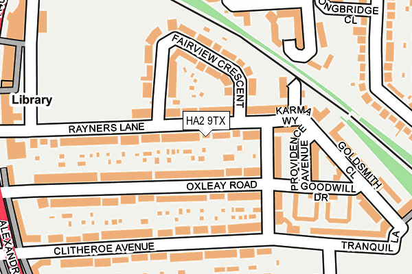 HA2 9TX map - OS OpenMap – Local (Ordnance Survey)