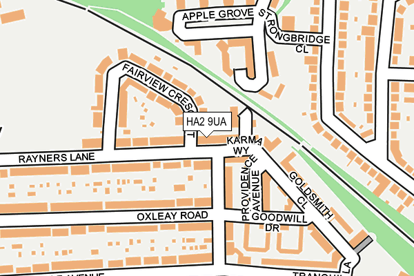 HA2 9UA map - OS OpenMap – Local (Ordnance Survey)