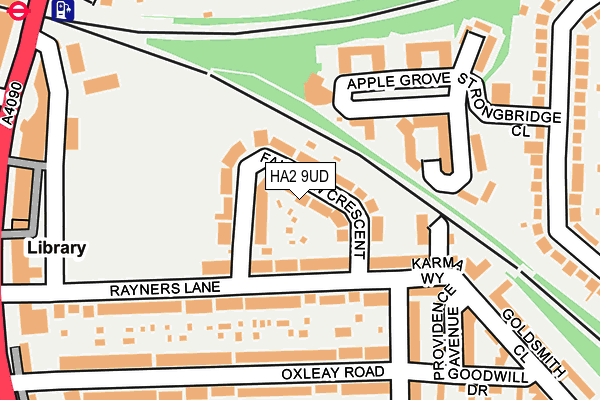 HA2 9UD map - OS OpenMap – Local (Ordnance Survey)