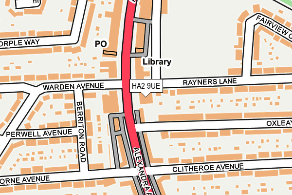 HA2 9UE map - OS OpenMap – Local (Ordnance Survey)