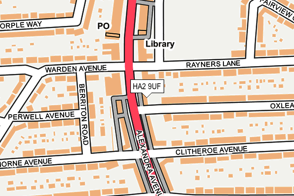 HA2 9UF map - OS OpenMap – Local (Ordnance Survey)