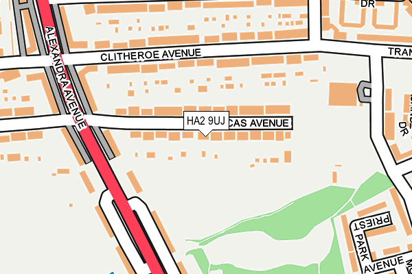 HA2 9UJ map - OS OpenMap – Local (Ordnance Survey)