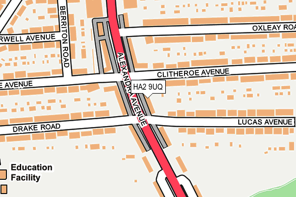 HA2 9UQ map - OS OpenMap – Local (Ordnance Survey)