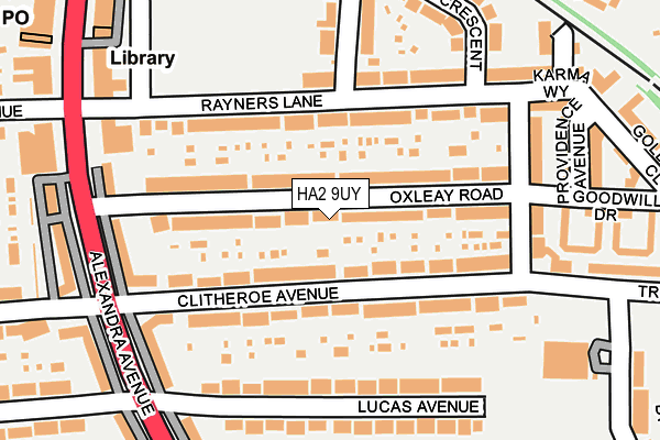 HA2 9UY map - OS OpenMap – Local (Ordnance Survey)