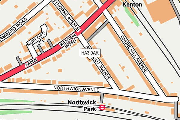 HA3 0AR map - OS OpenMap – Local (Ordnance Survey)