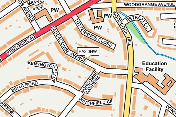 HA3 0HW map - OS OpenMap – Local (Ordnance Survey)