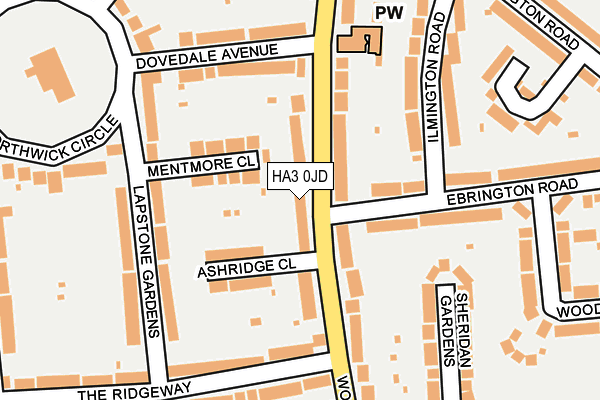 HA3 0JD map - OS OpenMap – Local (Ordnance Survey)