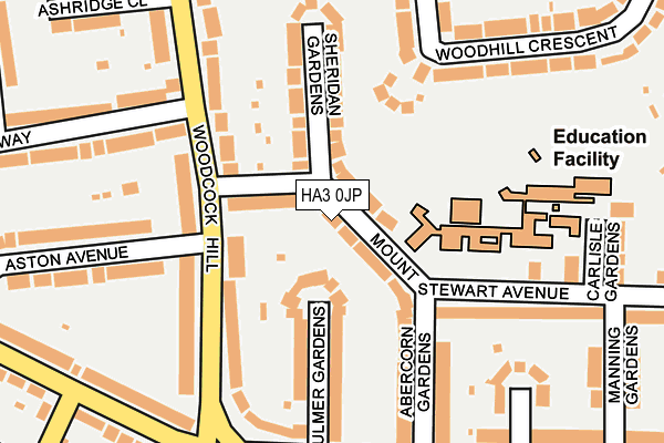 HA3 0JP map - OS OpenMap – Local (Ordnance Survey)