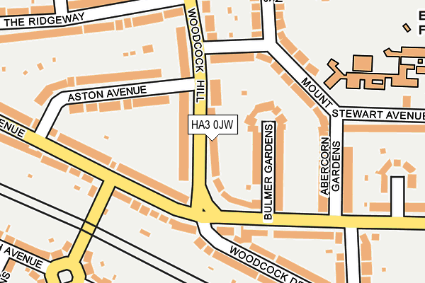 HA3 0JW map - OS OpenMap – Local (Ordnance Survey)