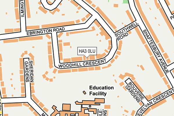 HA3 0LU map - OS OpenMap – Local (Ordnance Survey)