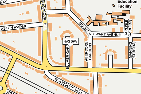 HA3 0PA map - OS OpenMap – Local (Ordnance Survey)