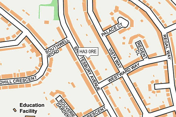 HA3 0RE map - OS OpenMap – Local (Ordnance Survey)