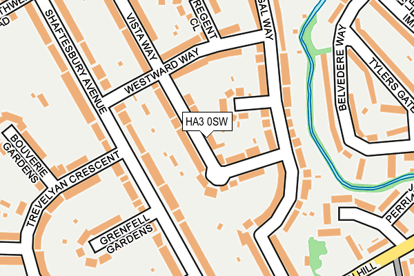 HA3 0SW map - OS OpenMap – Local (Ordnance Survey)