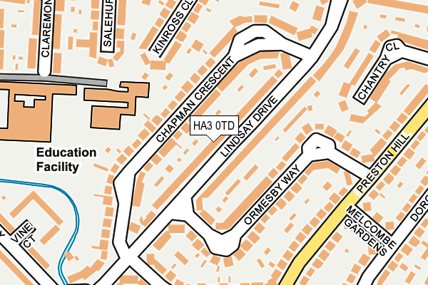 HA3 0TD map - OS OpenMap – Local (Ordnance Survey)