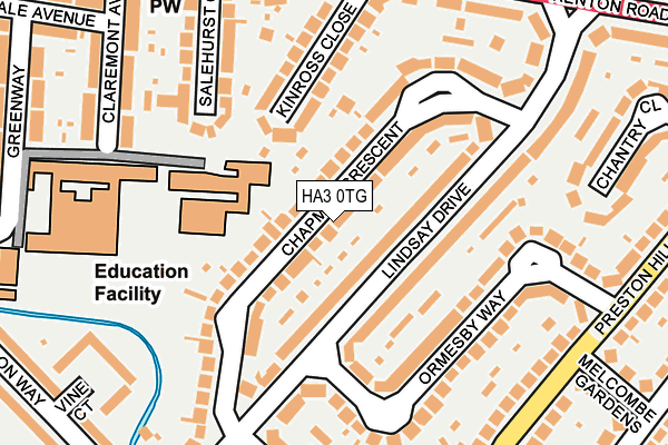 HA3 0TG map - OS OpenMap – Local (Ordnance Survey)