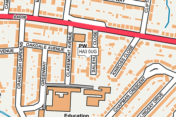 HA3 0UG map - OS OpenMap – Local (Ordnance Survey)