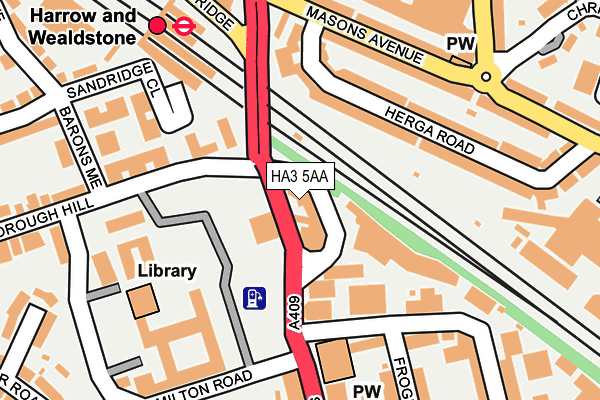 HA3 5AA map - OS OpenMap – Local (Ordnance Survey)