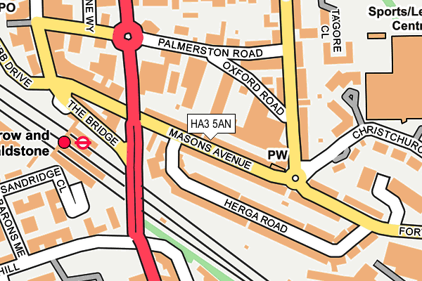 HA3 5AN map - OS OpenMap – Local (Ordnance Survey)