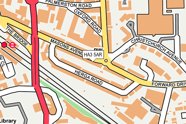 HA3 5AR map - OS OpenMap – Local (Ordnance Survey)