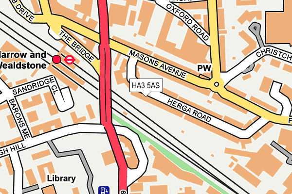 HA3 5AS map - OS OpenMap – Local (Ordnance Survey)