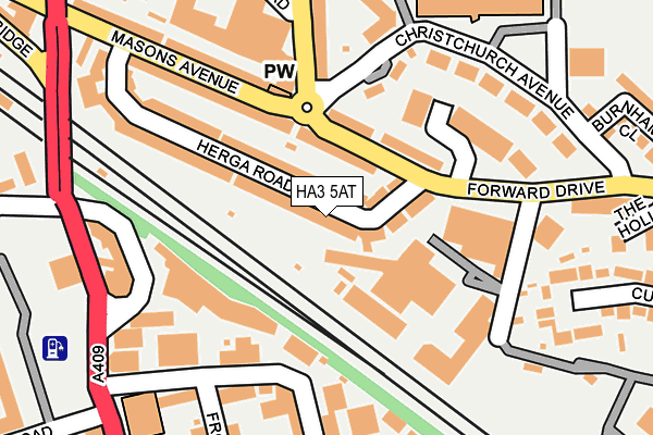 HA3 5AT map - OS OpenMap – Local (Ordnance Survey)