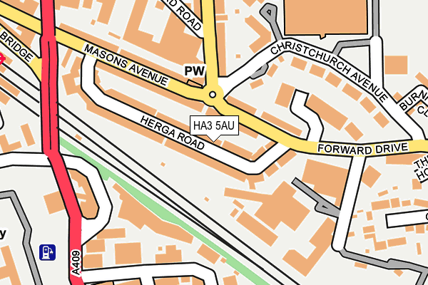 HA3 5AU map - OS OpenMap – Local (Ordnance Survey)