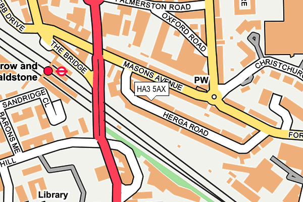 HA3 5AX map - OS OpenMap – Local (Ordnance Survey)