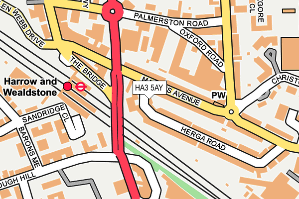 HA3 5AY map - OS OpenMap – Local (Ordnance Survey)