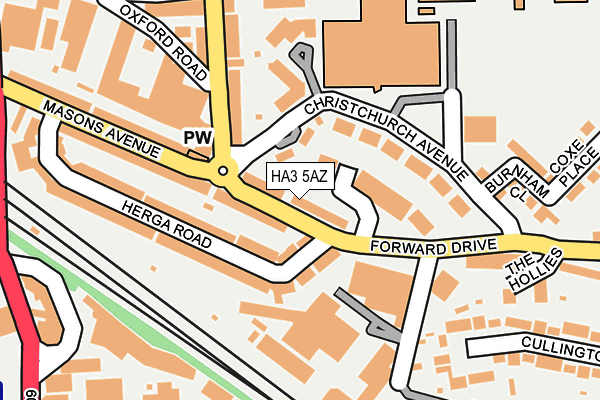 HA3 5AZ map - OS OpenMap – Local (Ordnance Survey)