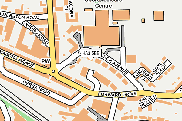 HA3 5BB map - OS OpenMap – Local (Ordnance Survey)