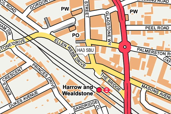 HA3 5BU map - OS OpenMap – Local (Ordnance Survey)