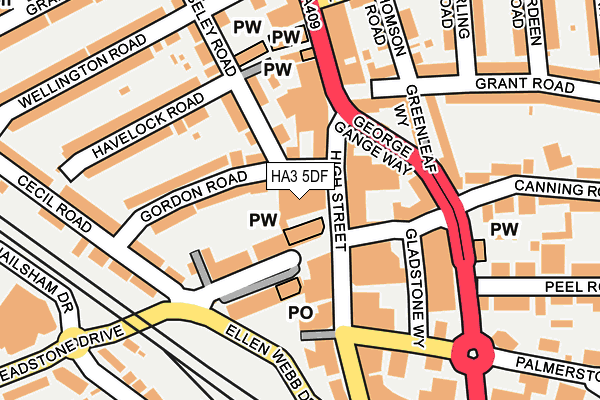 HA3 5DF map - OS OpenMap – Local (Ordnance Survey)