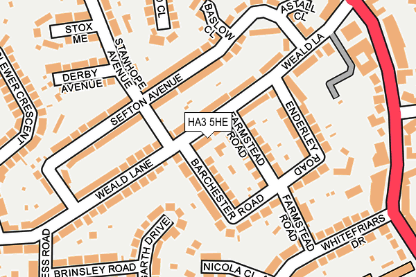HA3 5HE map - OS OpenMap – Local (Ordnance Survey)